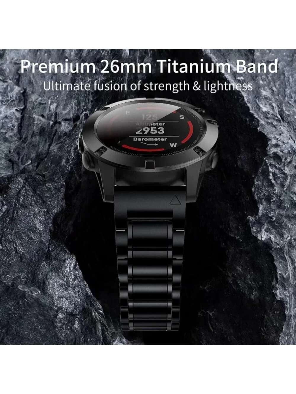 Durable Titanium 22mm & 26mm Quick Release Watch Bands for Fenix & Forerunner